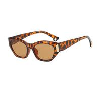 MUTYNE Retro Cat Eye Nieten Damen Sonnenbrille Mode Kleiner Rahmen Herren Luxus Reise Sonnenbrille UV400 (Leopardentee)