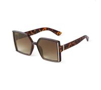 MUTYNE Retro Fashion Green Square Sonnenbrille Frauen Luxus Trendy Leopard Übergroße Sonnenbrille Weiblich, C7, Einheitsgröße
