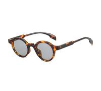 MUTYNE Retro Kleine Runde Punk Herren Sonnenbrille Damen Sonnenbrille Mode Farbverlauf UV400 (Leopardengrau)