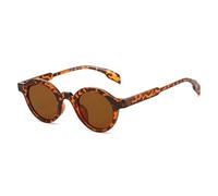 MUTYNE Retro Kleine Runde Punk Herren Sonnenbrille Damen Sonnenbrille Mode Farbverlauf UV400 (Leopardentee)