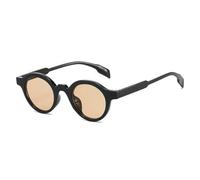 MUTYNE Retro Kleine Runde Punk Herren Sonnenbrille Damen Sonnenbrille Mode Farbverlauf UV400 (Schwarzer Tee)