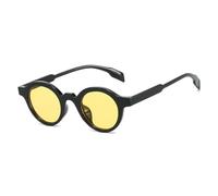MUTYNE Retro Kleine Runde Punk Herren Sonnenbrille Damen Sonnenbrille Mode Farbverlauf UV400 (Schwarz Gelb)