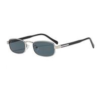 MUTYNE Retro-Luxus-Damenbrille, kleiner Rahmen, rechteckig, aus Aluminiumlegierung, Sonnenschutz UV400, Sonnenbrille für Herren, Freizeit, Urlaub (C3 Silbergrau)