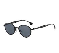 MUTYNE Retro Metall Kleiner Runder Rahmen Damen Sonnenbrille Trend Luxus Klassisch Herren Outdoor Fahren UV400 (Schwarz Grau)