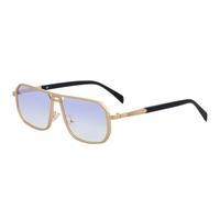 MUTYNE Retro Metall Quadratisch Ausgehöhlt Damen Sonnenbrille Mode Herren Klassisch Autofahren Reisen Angeln UV400 (Gold Hellblau)