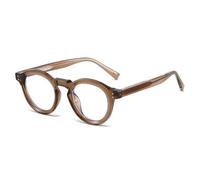 MUTYNE Retro-Mode, runde Brillenfassung für Herren, Metall, coole Anti-Brille (Braun)