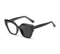 MUTYNE Retro Polygon Cat Eye Photochrome Damen-Sonnenbrille, UV400, modisch, Herren-Outdoor, bunt (Schwarz)