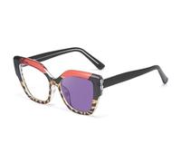MUTYNE Retro-Polygon-Cat-Eye-Sonnenbrille, photochrom, Damen, UV400, modisch, Herren, Outdoor, bunt (Schwarz, Rot, Leopard)