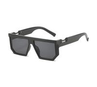 MUTYNE Retro Punk Square Jelly Color Sonnenbrille Damen Shades UV400 Mode Herren Clear Ocean Gradient Sonnenbrille, glänzend schwarz grau, Einheitsgröße