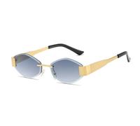 MUTYNE Retro Randlose Sonnenschutzbrillen Mode Dicker Rand UV-beständige Sonnenbrille Unregelmäßiger Metallrahmen (Doppelgrau)