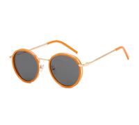 MUTYNE Retro Runde Metall Damen Sonnenbrille Herren Shades Fashion Outdoor Reisebrille UV400 (Orange Grau)