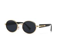 MUTYNE Retro Runde Punk Herren Sonnenbrille Modische Sonnenbrille UV400 Damen Trendige Sonnenbrille (Goldgrau)
