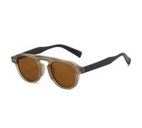 MUTYNE Retro-Sonnenbrille für Damen, quadratisch, modische Nieten, Punk-Stil, Farbverlauf, UV400 (Matt-Tee)