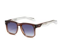 MUTYNE Retro-Sonnenbrille im quadratischen Design für Damen und Herren, luxuriöse Sonnenbrille aus Metallacetat, UV-Schutz 400 (Teegrau-Verlauf)