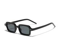 MUTYNE Retro-Sonnenbrille, klein, rechteckig, Jelly-Farbe, Damen, UV400, modische Nieten, Herren, Punk-Farbverlauf (Schwarz/Schwarz)