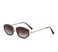 MUTYNE Retro-Sonnenbrille mit kleinem quadratischem Rahmen für Damen, Luxus-Punk-Sonnenbrille für Herren, fürs Autofahren im Freien, UV400 (Gold-Farbverlauf, Tee)