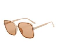 MUTYNE Retro-Sonnenbrille mit übergroßem quadratischem Rahmen, für Damen und Herren, modisch, luxuriös, fürs Autofahren im Freien, Sommer, Reisen, UV400 (Beige Tee)