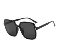 MUTYNE Retro Übergroße Sonnenbrille mit quadratischem Rahmen für Damen und Herren, modisch, luxuriös, fürs Autofahren im Freien, Sommer, Reisen, Sonnenbrille, UV400 (Schwarzgrau)
