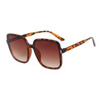 MUTYNE Retro Übergroße Sonnenbrille mit quadratischem Rahmen für Damen und Herren, modisch, luxuriös, fürs Autofahren im Freien, Sommer, Reisen, Sonnenbrille, UV400 (Leopardenbraun)