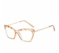 MUTYNE Sexy Cat Eye Brille Damen Transparente Brille Vintage Klare Brille Optischer Rahmen,Orange,Einheitsgröße