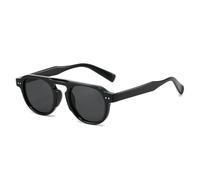 MUTYNE Sonnenbrille Damen Herren Retro-Sonnenbrille UV400 Autofahren Reise Nieten Dekorationsgläser (Schwarz Grau)