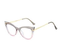 MUTYNE Sonnenbrille im Cat-Eye-Stil mit Farbverlauf, strukturierten Metallbügeln und Retro-Look (Grau-Rosa)
