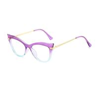 MUTYNE Sonnenbrille im Cat-Eye-Stil mit Farbverlauf, strukturierten Metallbügeln und Retro-Look (lila-blau)