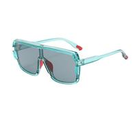 MUTYNE Sonnenbrille mit großem Rahmen, für Herren, PC-Rahmen, einteilige Linse, quadratische Sonnenbrille für Damen, Grün/Lila, UV400, Grün mit Grau