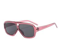 MUTYNE Sonnenbrille mit quadratischem Rahmen und Doppelstrahl, für Damen und Herren, Vintage-Mode, Outdoor-Sport, Autofahren, Sonnenbrille, UV400 (Pink Grau)