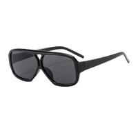 MUTYNE Sonnenbrille mit quadratischem Rahmen und Doppelstrahl, für Damen und Herren, Vintage-Mode, Outdoor-Sport, Autofahren, Sonnenbrille, UV400 (schwarz/grau)