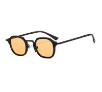 Sonnenbrillen für Damen, modisch, aus Metall, PC, Punk, Vintage, quadratisch, UV-Schutz, für Herren, Schwarz/Gold