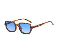 MUTYNE Trend Retro Kleine Quadratische Damen Sonnenbrille Mode Luxus Herren Outdoor Sommer Reise Shades Uv400 (Leopardenblau)