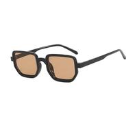 MUTYNE Trend Retro Kleine Quadratische Damen Sonnenbrille Mode Luxus Herren Outdoor Sommer Reise Shades Uv400 (Schwarzer Tee)