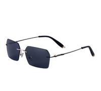 MUTYNE Trend Vintage Metall Randlose Quadratische Damen Sonnenbrille Mode Luxus Punk Herren Outdoor Reise UV400 (Blau Grau)