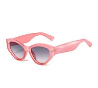 MUTYNE Trendy Cat Eye Dicker Rahmen Damen Sonnenbrille Luxus Herren Sonnenbrille Outdoor Autofahren Reisen UV400 (Rosa Farbverlauf Grau)