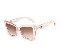MUTYNE Trendy Retro Big Frame Cat Eye Damen Sonnenbrille Luxus Herren Outdoor Autofahren Reisen UV400 (Champagnertee)