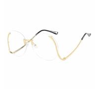 MUTYNE Übergroße randlose Sonnenbrille mit Metallbeinen für Damen, Retro, Luxus, Herren, Outdoor, Sommer, Reisen, UV400 (klar)