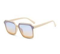 MUTYNE Übergroße Sonnenbrille mit quadratischem Rahmen für Damen und Herren, Vintage, Outdoor-Sport, Autofahren, Sonnenbrille, UV400 (Beige, Blau, Tee)