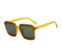 MUTYNE Übergroße Sonnenbrille mit quadratischem Rahmen für Damen und Herren, Vintage, Outdoor-Sport, Autofahren, Sonnenbrille, UV400 (Orange Grün)
