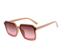 MUTYNE Übergroße Sonnenbrille mit quadratischem Rahmen für Damen und Herren, Vintage, Outdoor-Sport, Autofahren, Sonnenbrille, UV400 (Beige, Grau, Pink)