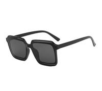 MUTYNE Übergroße Sonnenbrille mit quadratischem Rahmen für Damen und Herren, Vintage, Outdoor-Sport, Autofahren, Sonnenbrille, UV400 (Schwarz/Grau)