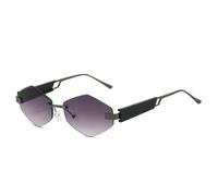MUTYNE Unregelmäßige, trendige, rahmenlose Damen-Sonnenbrille, personalisierte Mode mit kleinem Rahmen (GunGray)