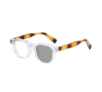 MUTYNE Vintage Nieten Polygon Quadratische Brille Mode Damen Herren Klar (Transparent Bernstein)