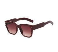 MUTYNE Vintage Nieten Quadratische Herren Sonnenbrille Mode Farbverlauf Shades UV400 Damen Outdoor Leopard (Dunkelrot Rot Tee)