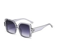 MUTYNE Vintage quadratische Sonnenbrille Damen Herren Shades Sonnenbrille Luxus Strass Brillen Brillen UV400,Grau,Einheitsgröße
