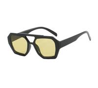 MUTYNE Vintage Quadratische Sonnenbrille für Frauen Männer Dicker Rahmen Doppelstege Brillen Damenmode Schicke Polygon-Sonnenbrille Leopardenmuster Blau, Schwarz Gelb, Einheitsgröße
