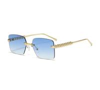 MUTYNE Vintage rahmenlose quadratische Sonnenbrille für Damen und Herren (5)