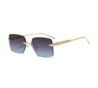 MUTYNE Vintage rahmenlose quadratische Sonnenbrille für Damen und Herren (6)