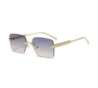 MUTYNE Vintage rahmenlose quadratische Sonnenbrille für Damen und Herren (8)