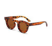 MUTYNE Vintage Runde Sonnenbrille Damen Persönlichkeit Klassische Sonnenbrille Herren Mode Jelly Farbe UV400 (Leopard)